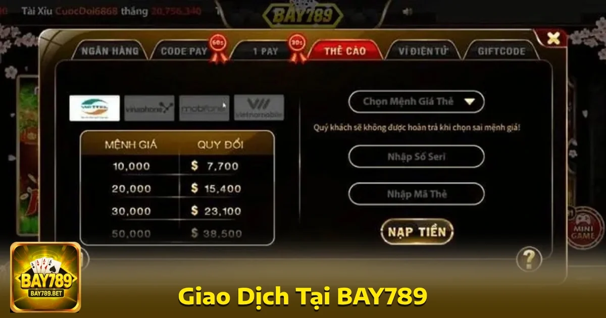 Bay789 32 Bay789 đã tối ưu hóa quy trình nạp và rút tiền mọi giao dịch đều được xử lý nhanh chóng